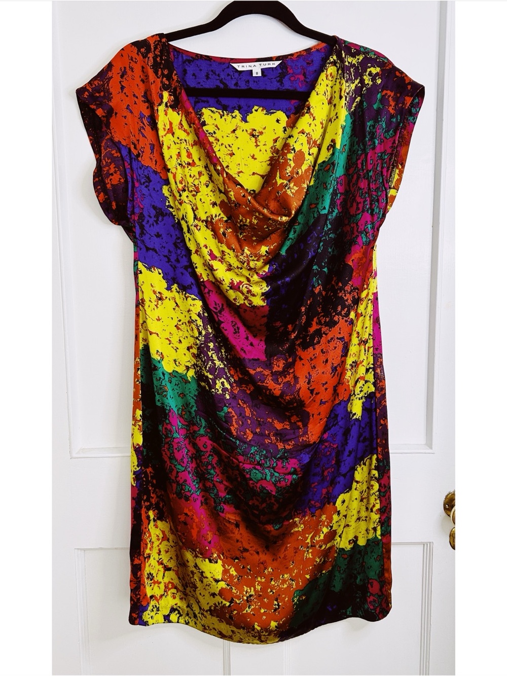 Trina Turk Los Angeles Shanghai Rainbow Silk Dress Size 8